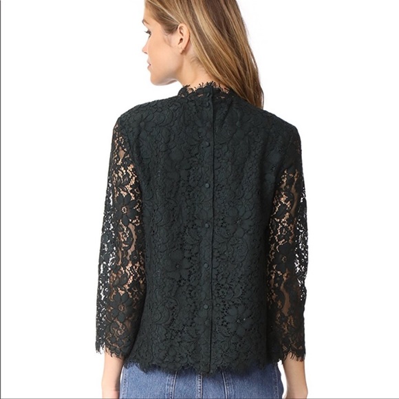Joie Frayda Lace Button Back Top Blouse in Autumn Garden - Picture 4 of 12